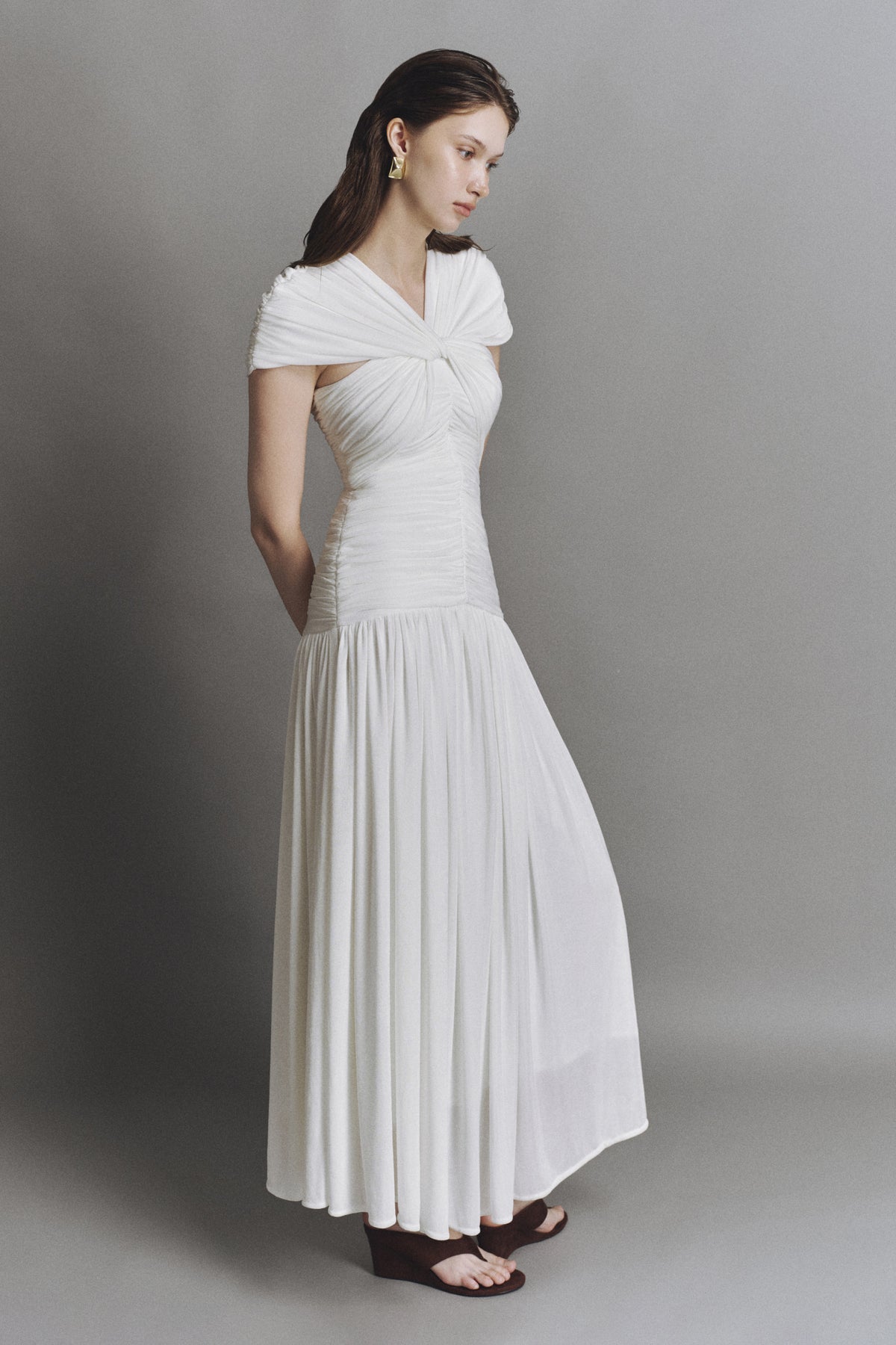 Murmur Ruched Midi Dress
