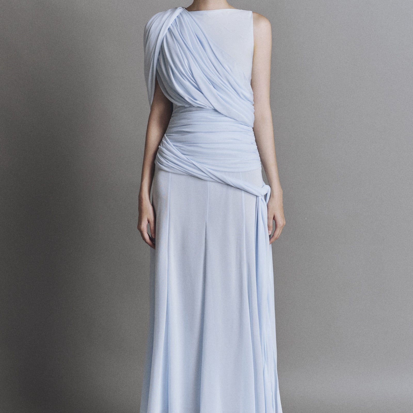 Cascade Draped Maxi Dress