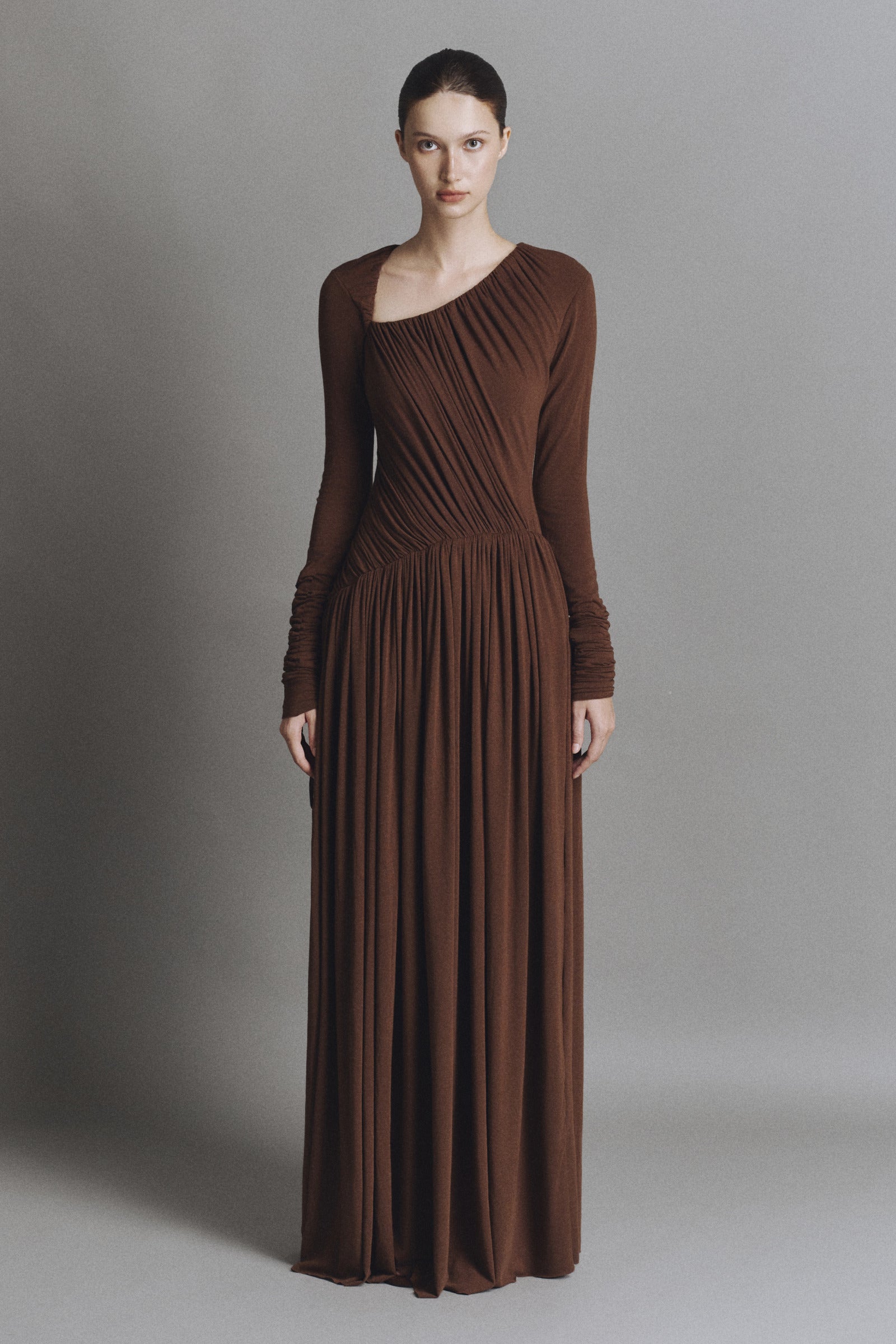 Laguna Asymmetric Neck Maxi Dress