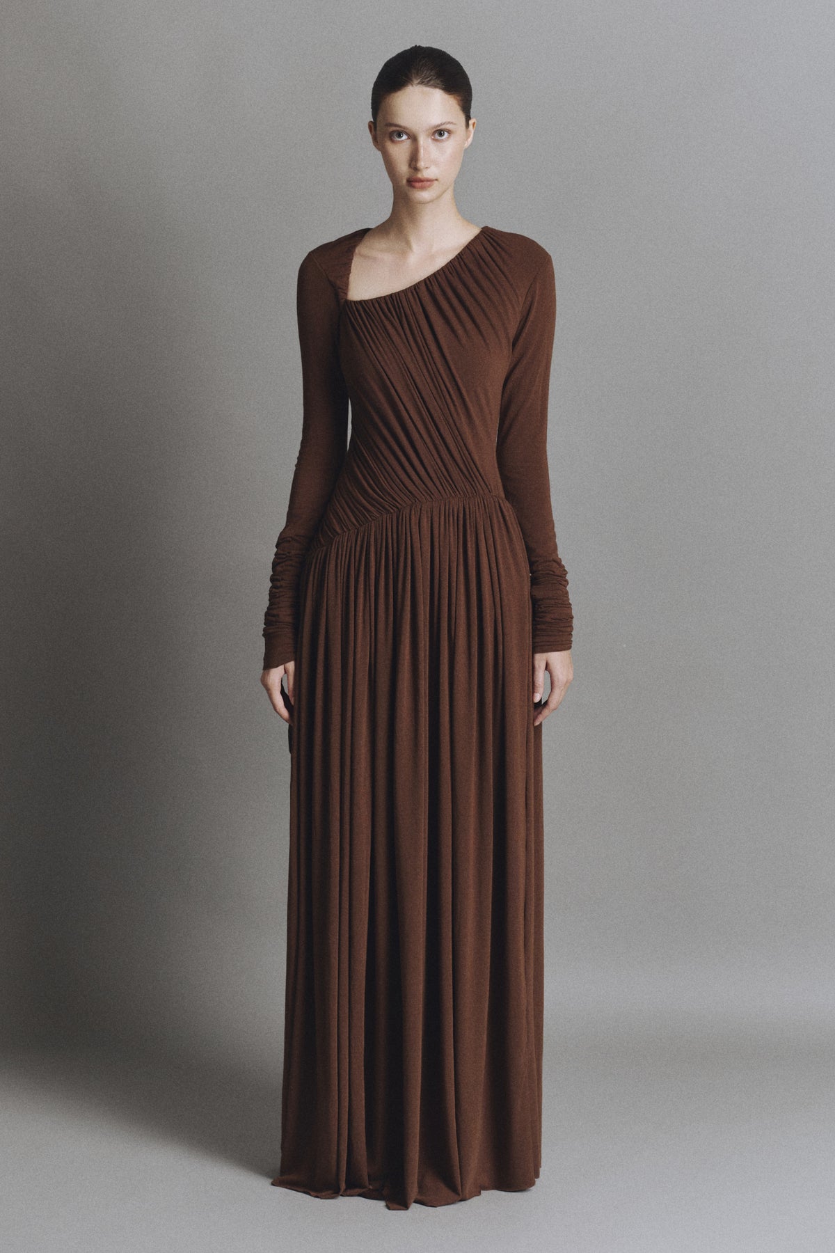 Laguna Asymmetric Neck Maxi Dress