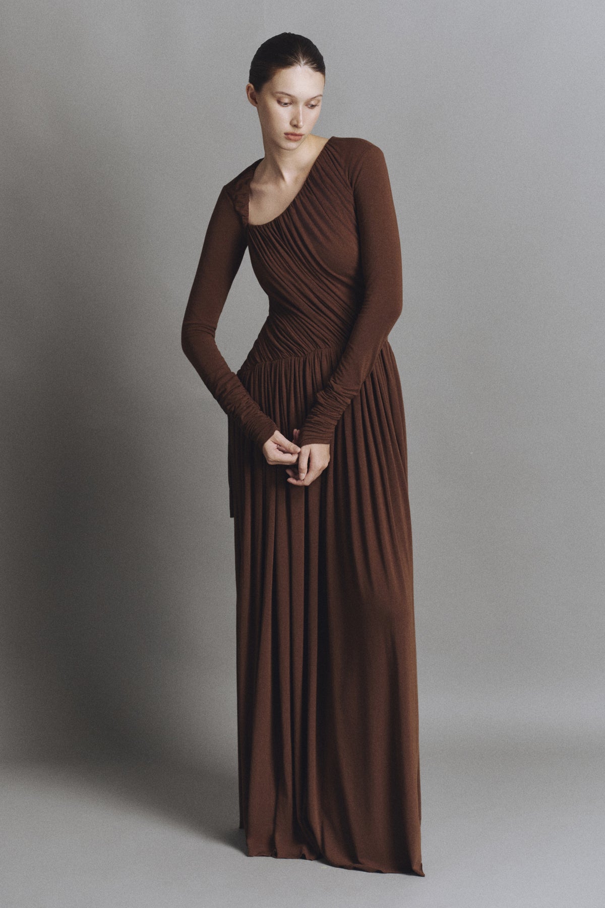Laguna Asymmetric Neck Maxi Dress