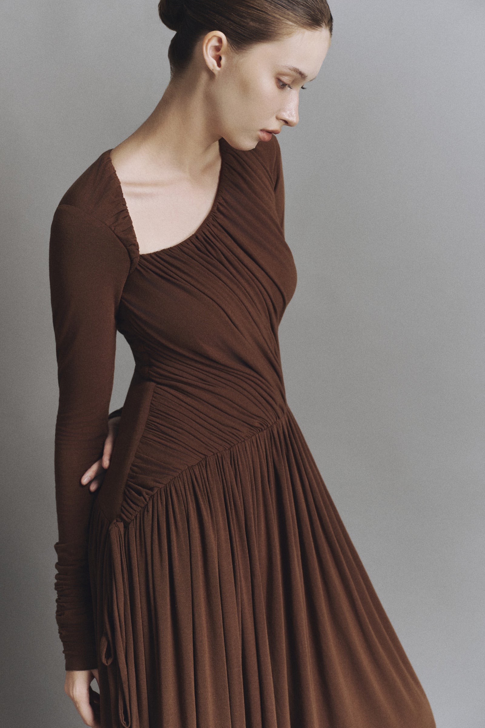 Laguna Asymmetric Neck Maxi Dress