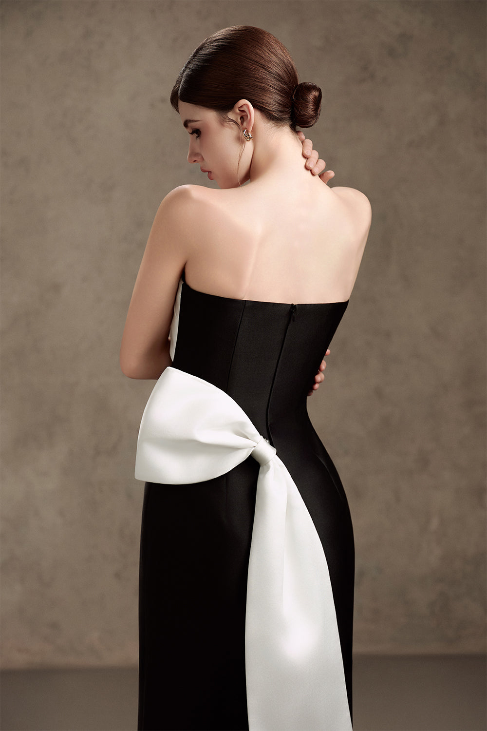 Diva A-line Bow Tie Trerena Taffeta Midi Dress