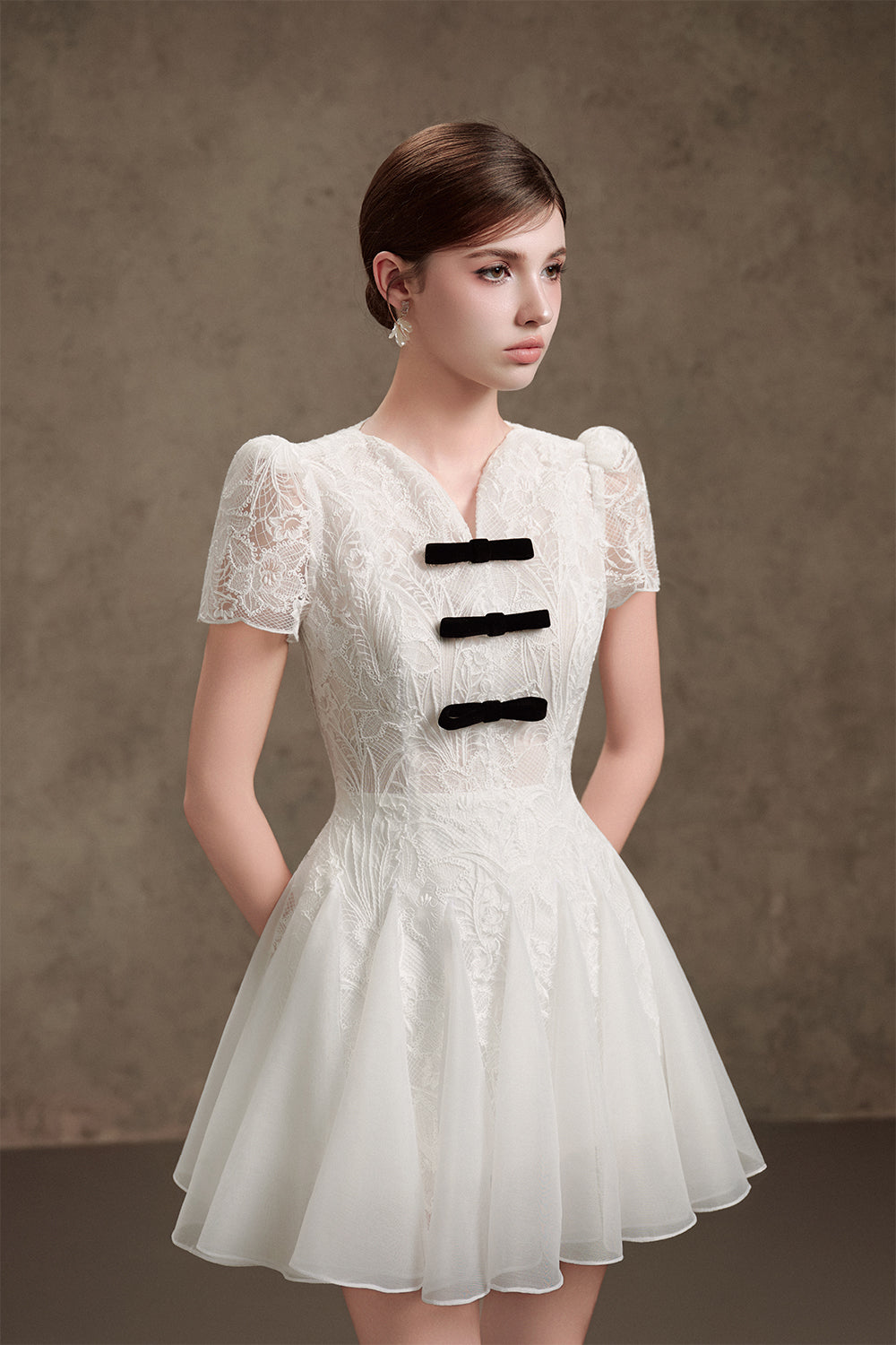 ivory sleeve dress Romantic Ivory Long Sleeve Vintage Dress