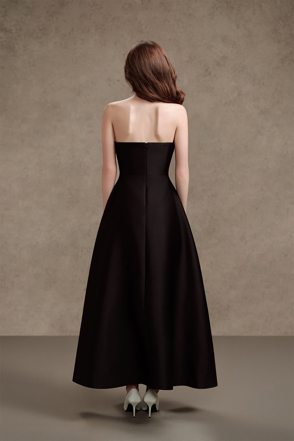 Calla Lily A-line Floral Trerena Taffeta Maxi Dress