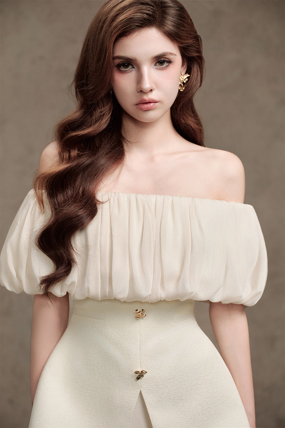 Suni Peplum Off-Shoulder Taffeta Silk Top