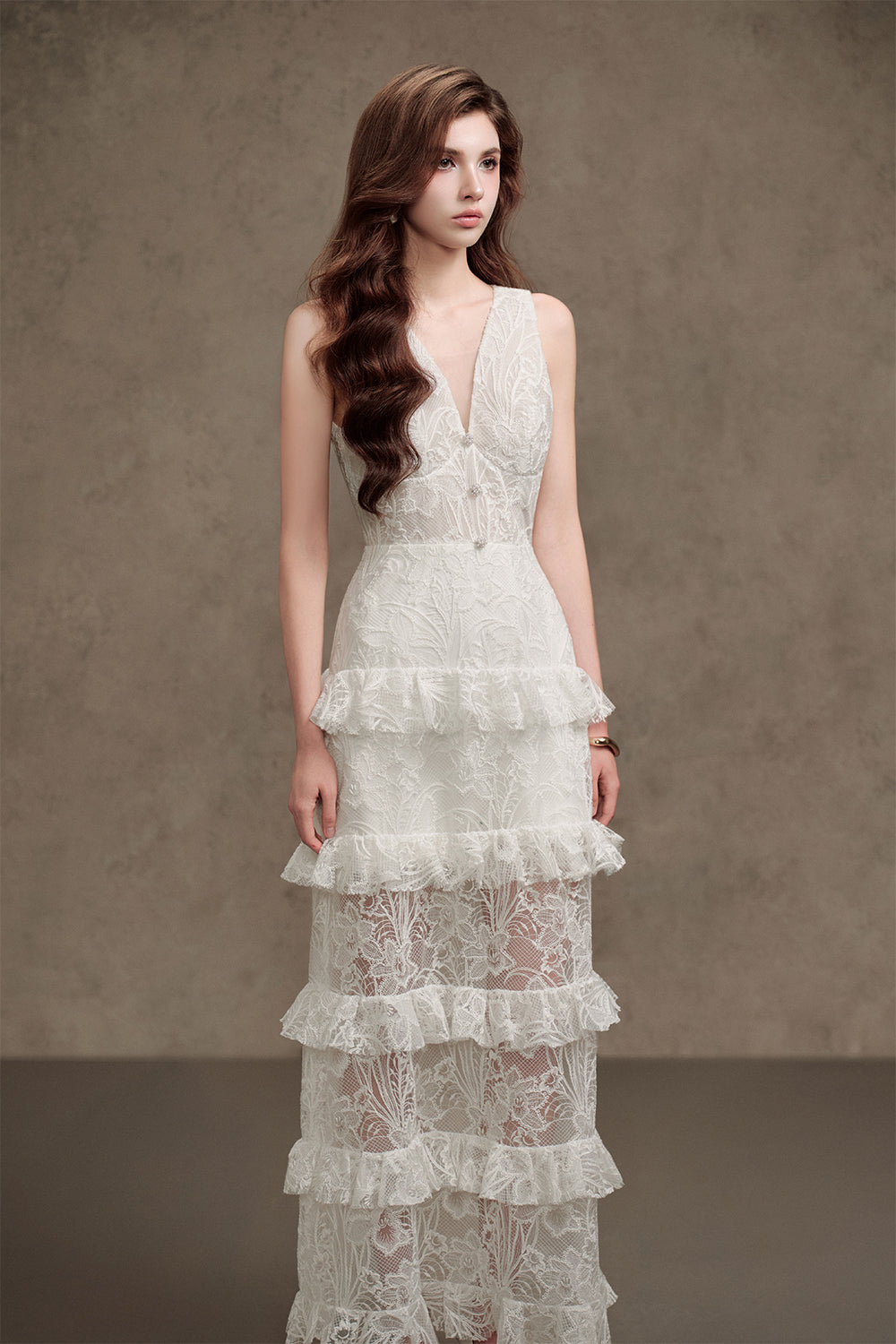 layered lace maxi dress Dreams of Love Layered Lace High-Low Maxi Dress Powder Blue / S