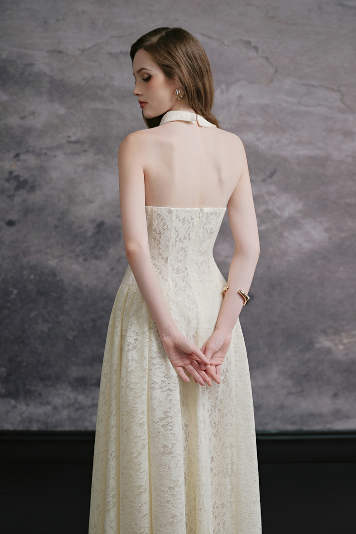 Daisy Asymmetric Neck Ribbon Midi Dress - MEAN BLVD