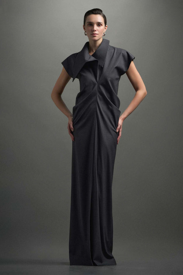 Ursula High Neck Draped Maxi Dress