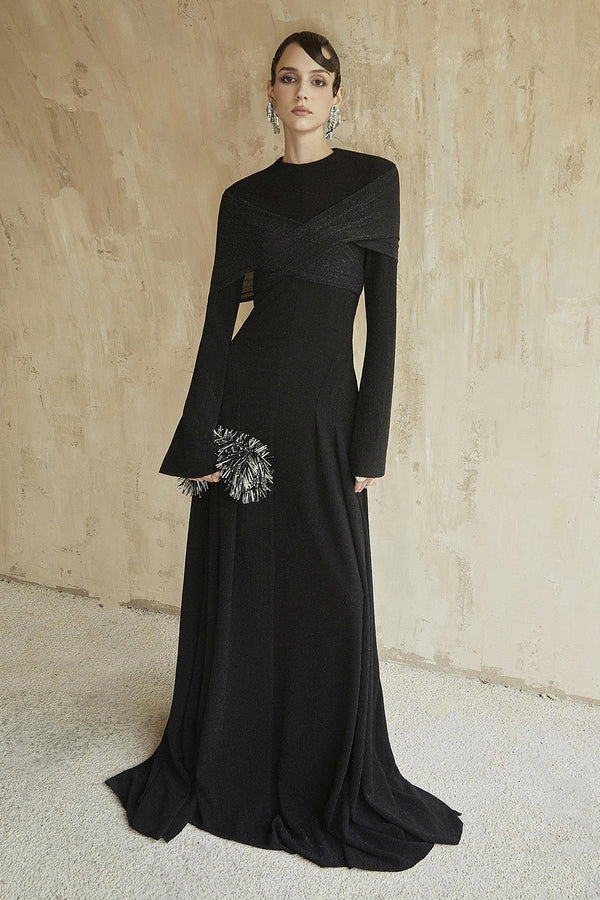 Delphi II High Neck Draped Maxi Dress - MEAN BLVD