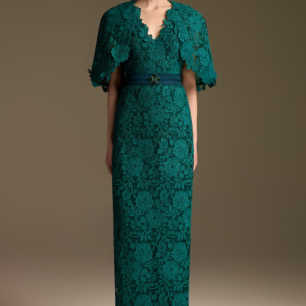 Delphine Cape Sleeve Maxi Dress - MEAN BLVD
