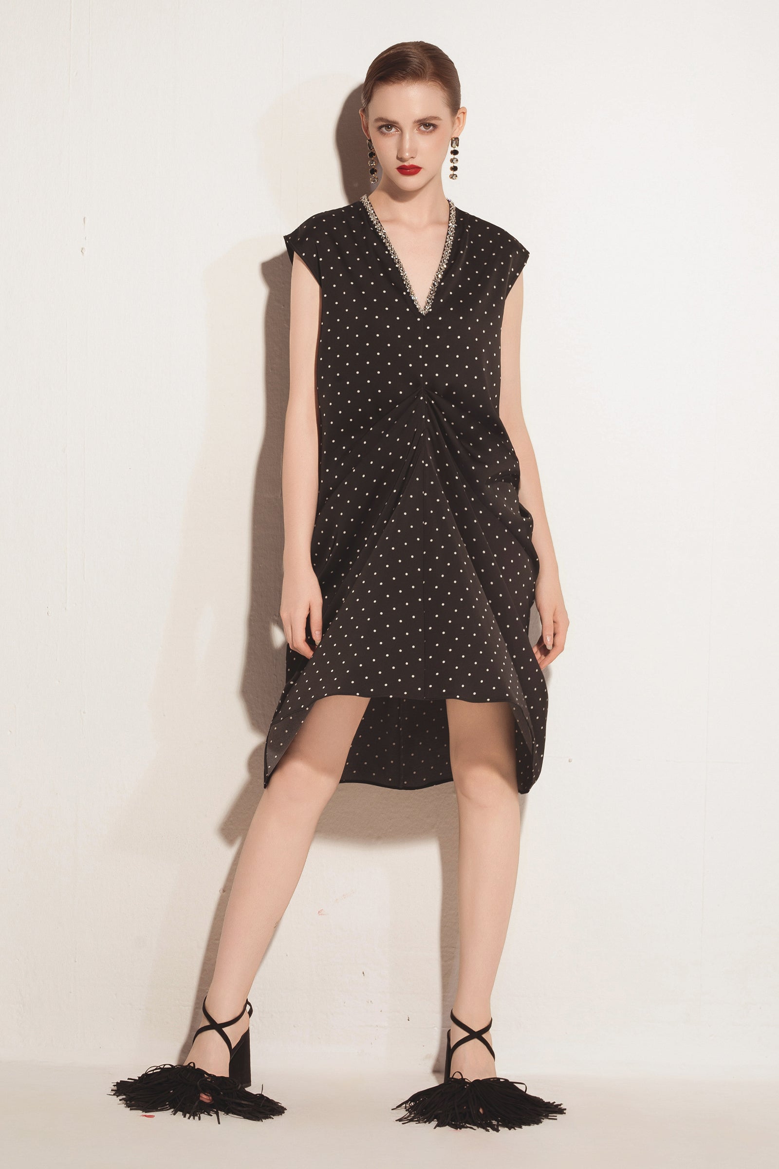 Delphine V-neck Midi Dress - MEAN BLVD