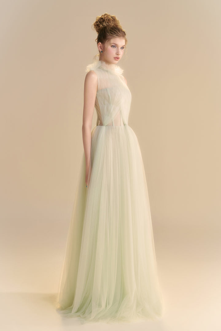 Delysia High Neck Gathering Maxi Dress - MEAN BLVD