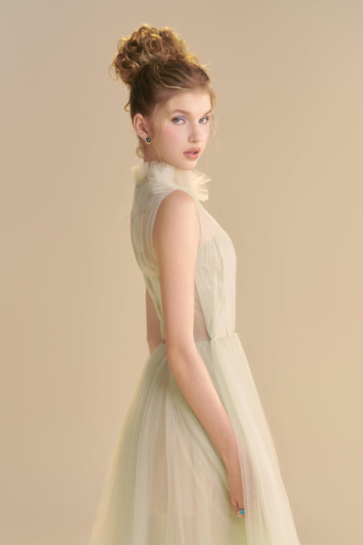 Delysia High Neck Gathering Maxi Dress - MEAN BLVD