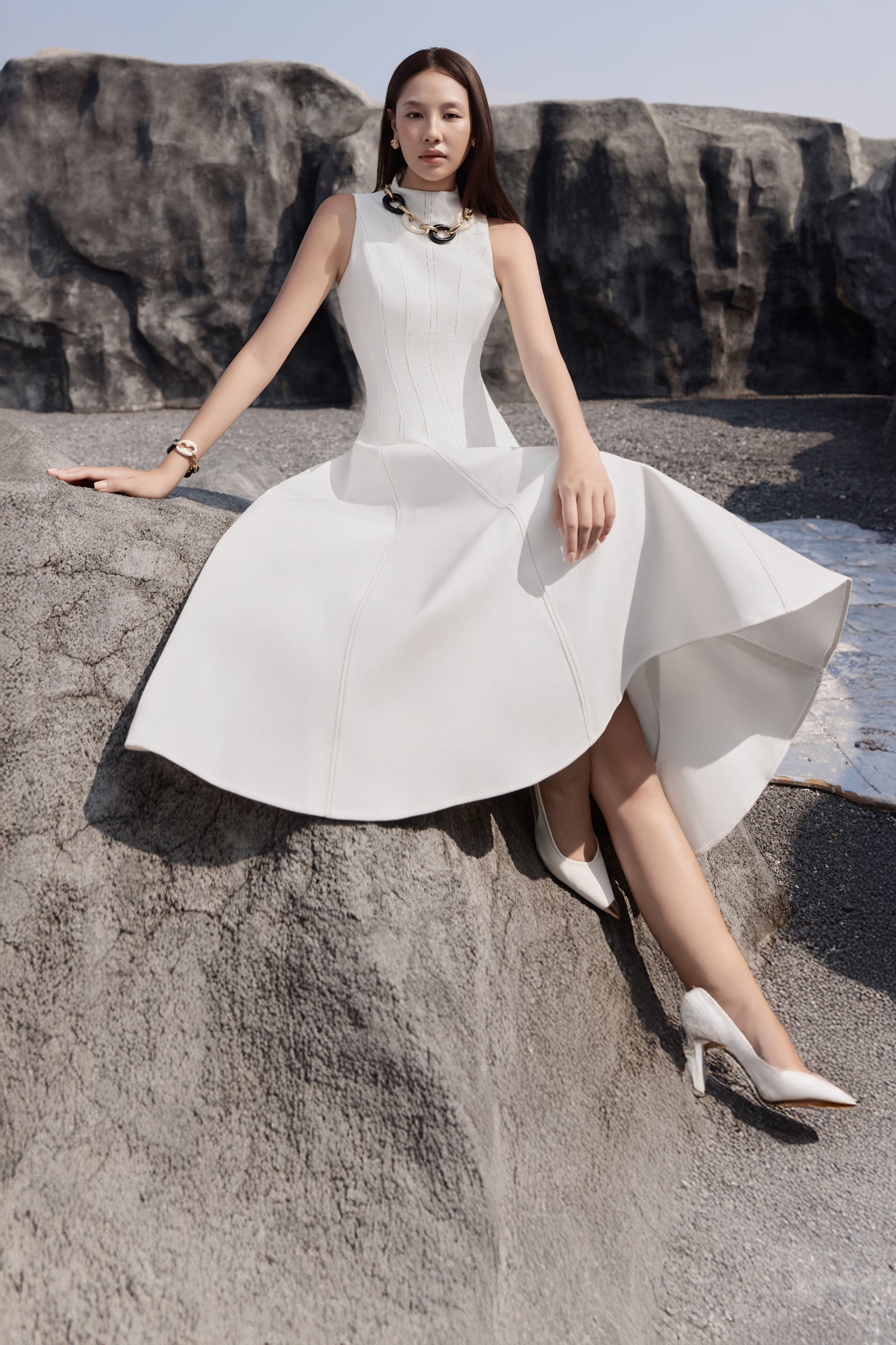 Denia High Neck Maxi Dress - MEAN BLVD