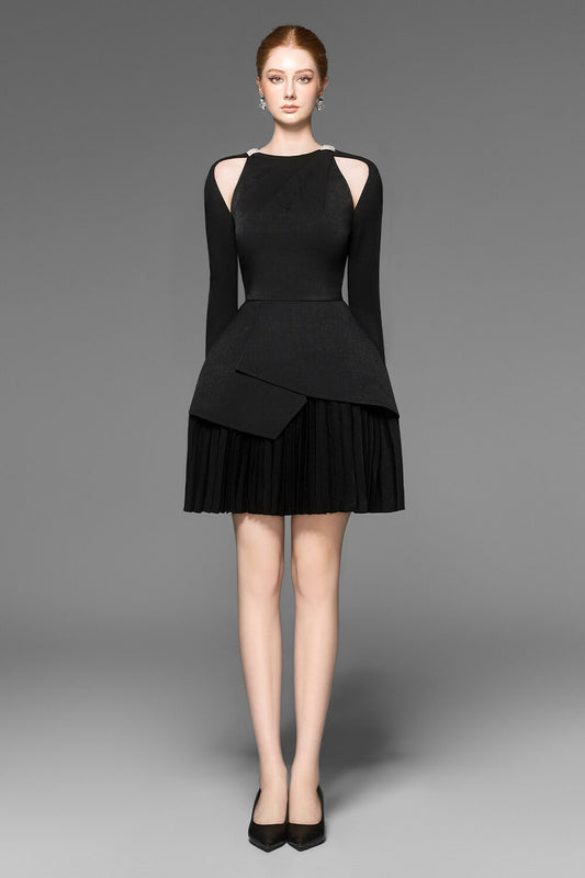Callie A-line Backless Velvet Mini Dress