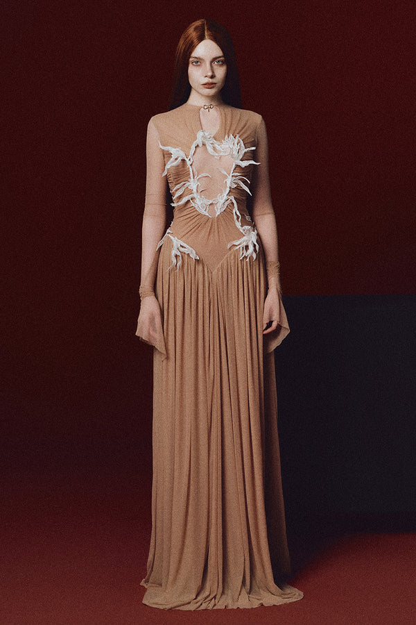 Desdemona Keyhole Neck Applique Maxi Dress - MEAN BLVD