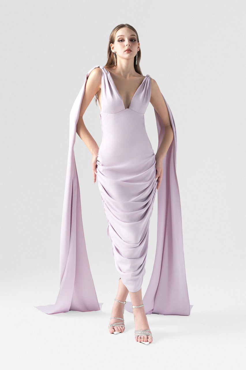 Merciless Middle Eastern-Inspired Dress with Flowing Silk Flaps