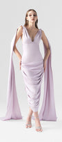 Merciless Middle Eastern-Inspired Dress with Flowing Silk Flaps