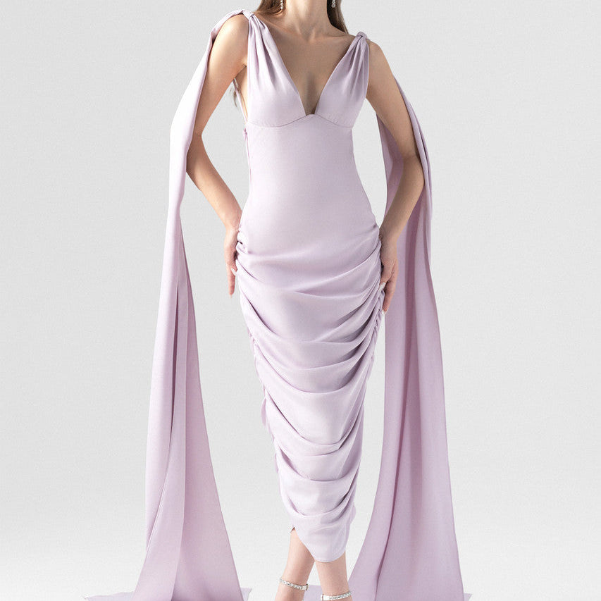 Merciless Middle Eastern-Inspired Dress with Flowing Silk Flaps