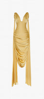 Merciless Middle Eastern-Inspired Dress with Flowing Silk Flaps 2
