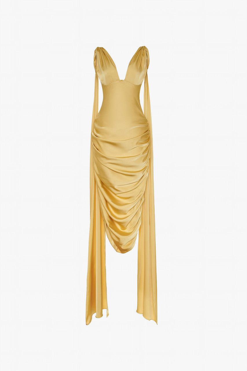 Merciless Middle Eastern-Inspired Dress with Flowing Silk Flaps 2