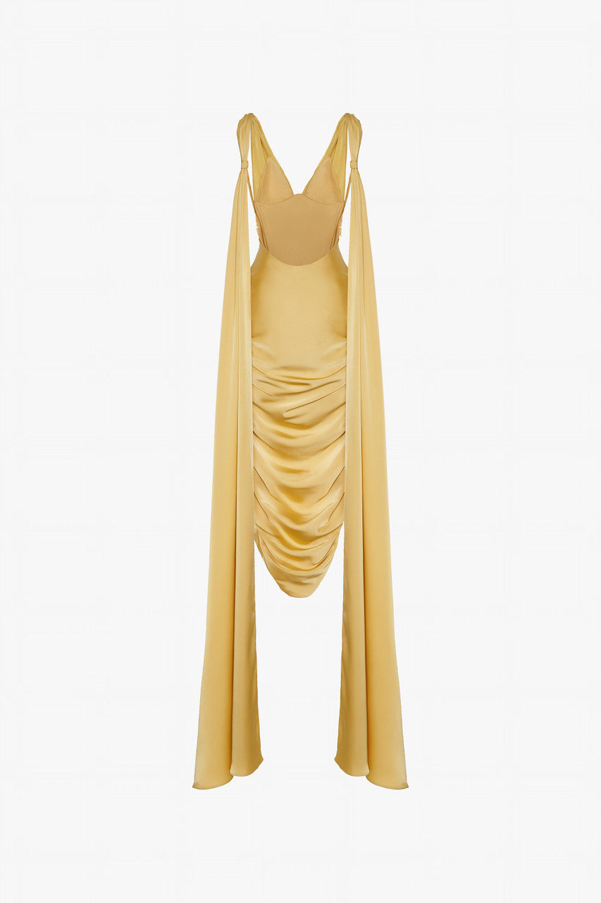 Merciless Middle Eastern-Inspired Dress with Flowing Silk Flaps 4