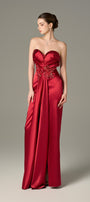 Designer Satin Silk Pleated Maxi Dress 5