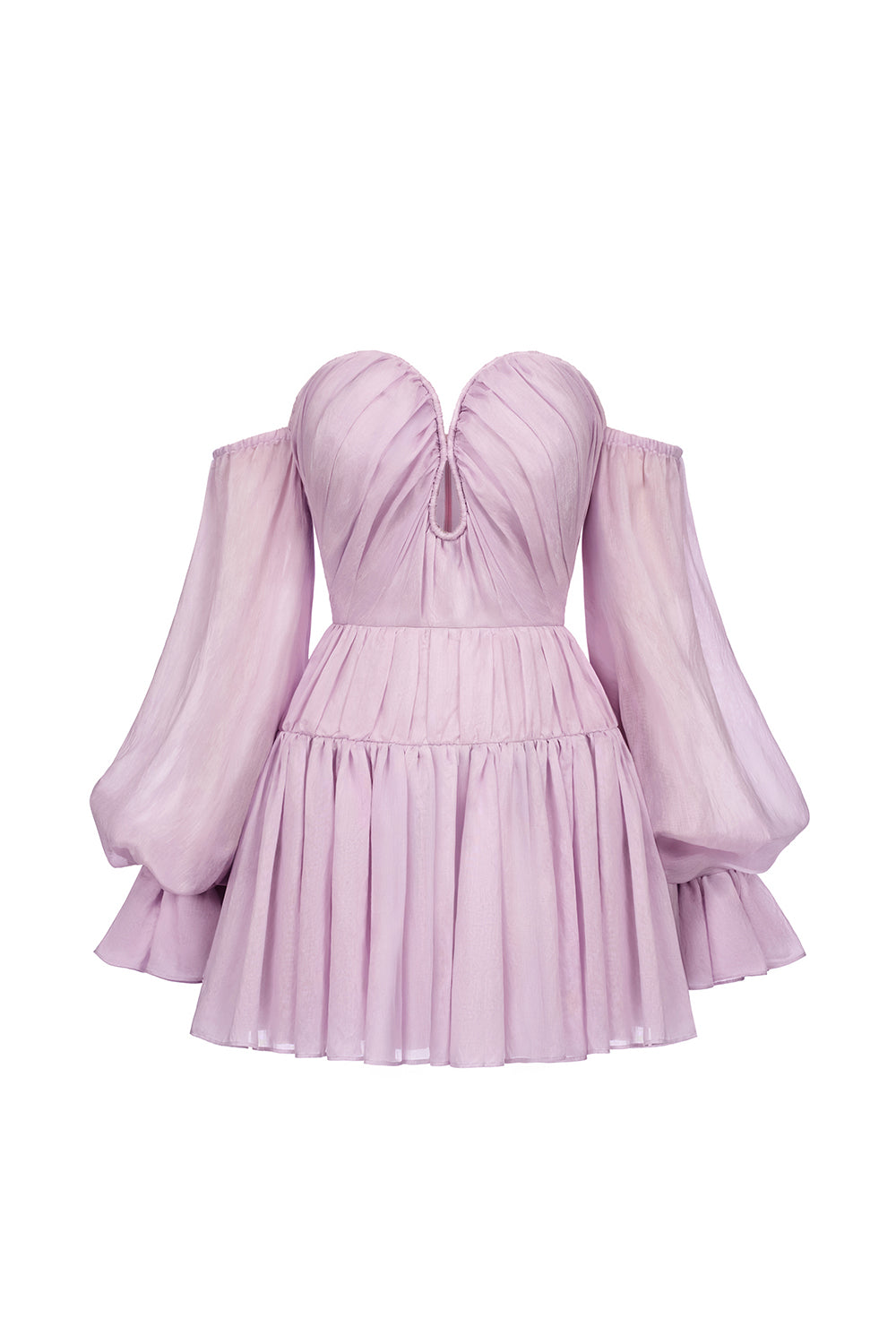 Women's Ari Drop Waist Off-Shoulder Polyester Blend Mini Dress  S/M/L/XL/Customize Pastel Purple/Coral MEAN BLVD
