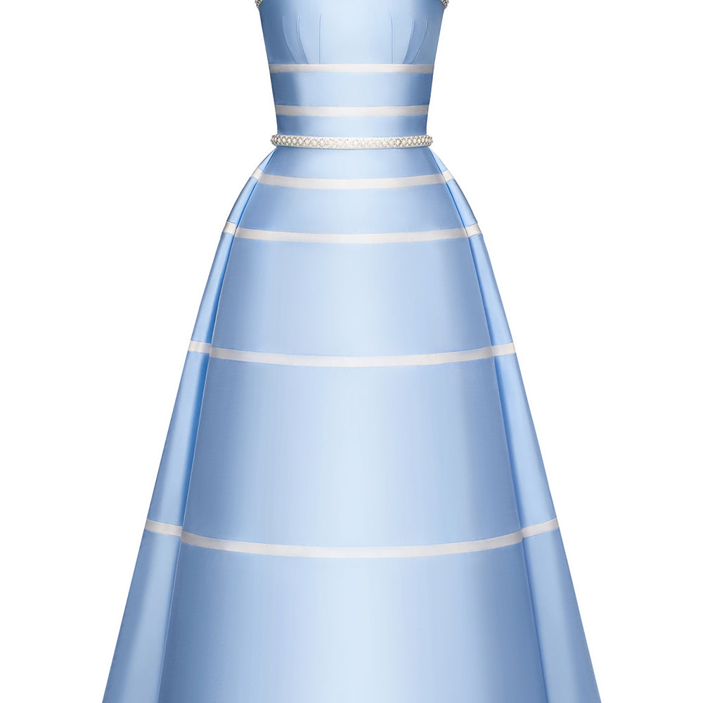 Ava A-line Bead Taffeta Midi Dress