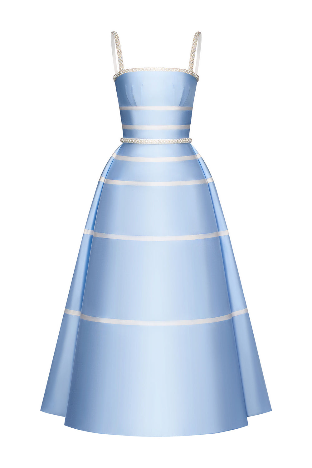 Ava A-line Bead Taffeta Midi Dress