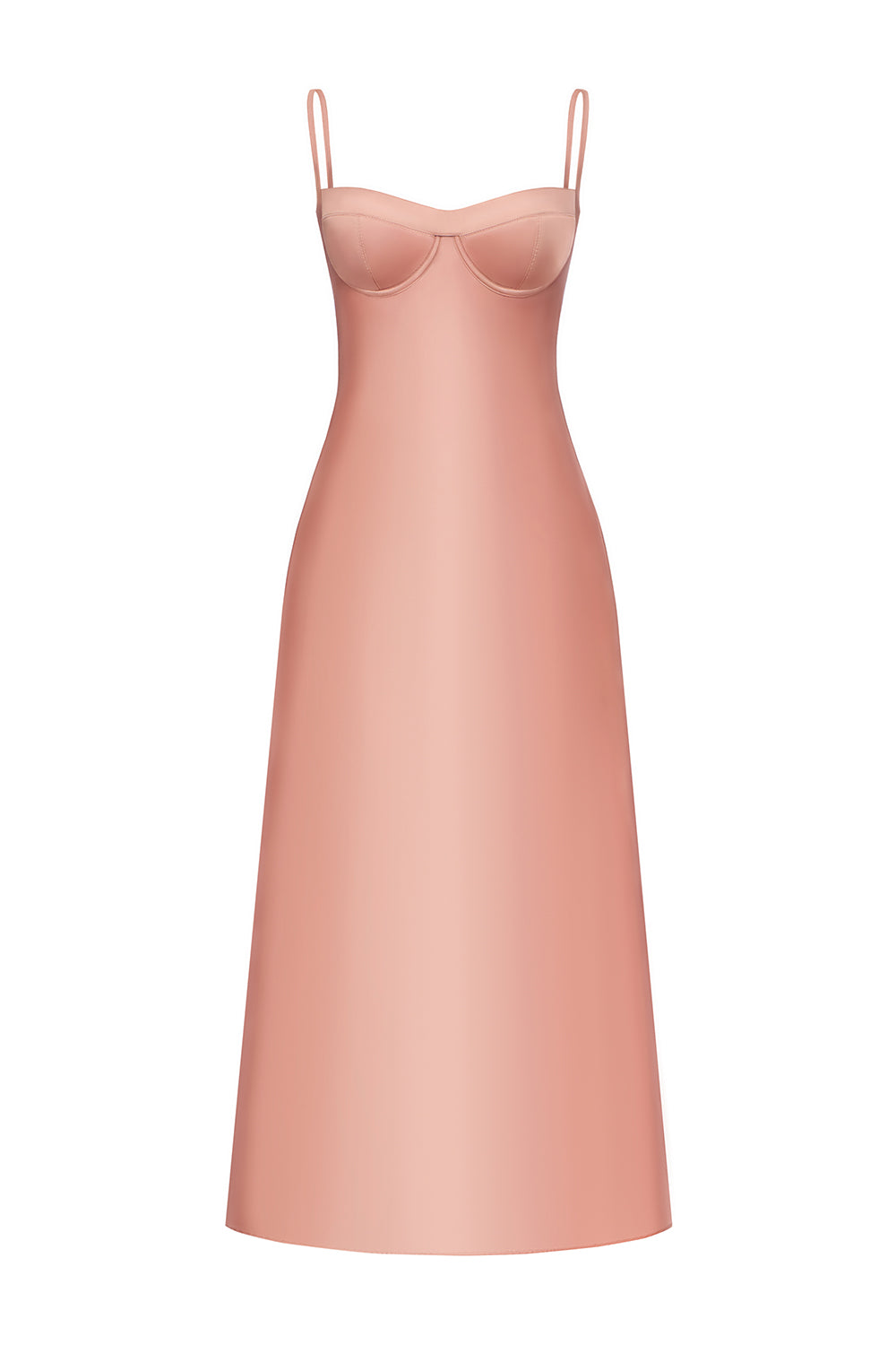 Women's Julieta A-line Sleeveless Poly Silk Midi Dress S/M/L/XL/Customize  Coral/Pale Mint MEAN BLVD