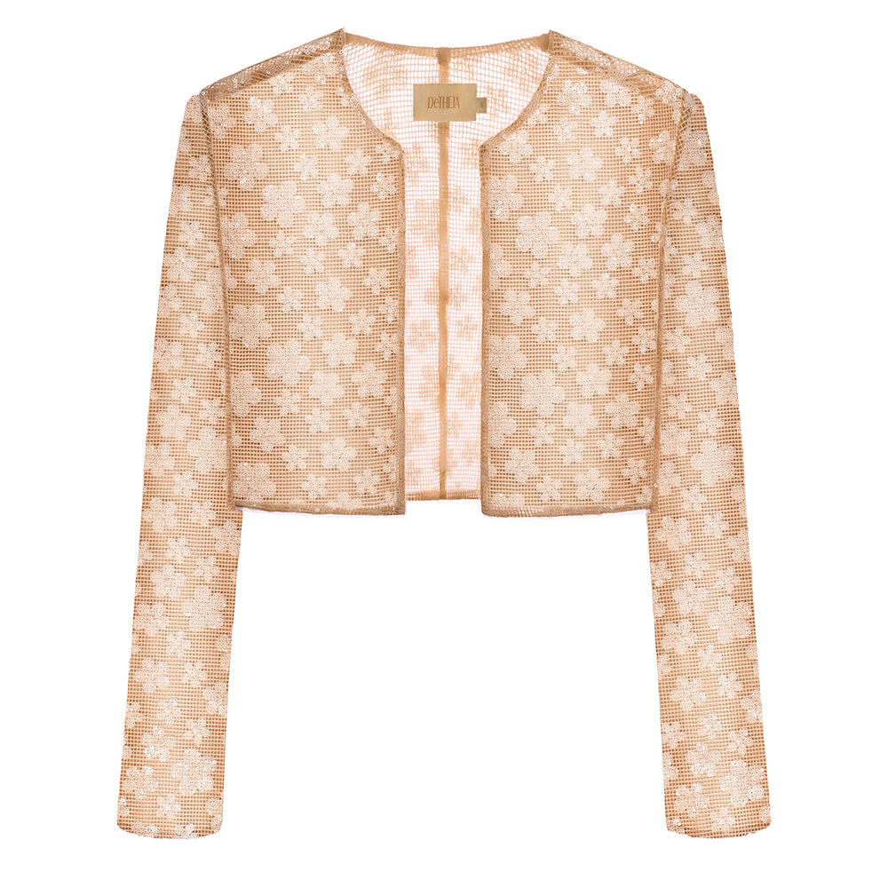 Inés Cropped Long Sleeved Tulle Jacket