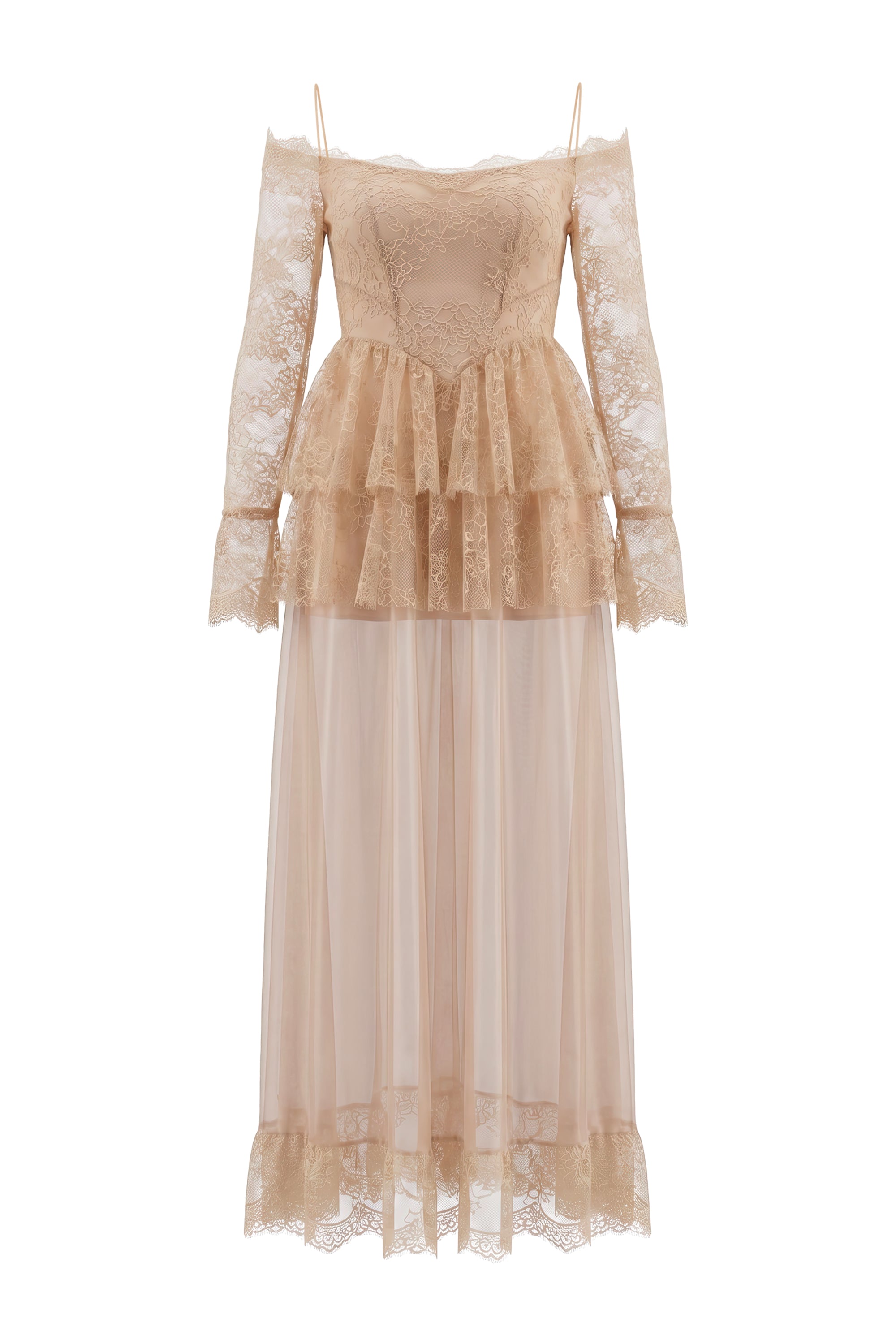Dream Lace Off-Shoulder Maxi Dress - MEAN BLVD