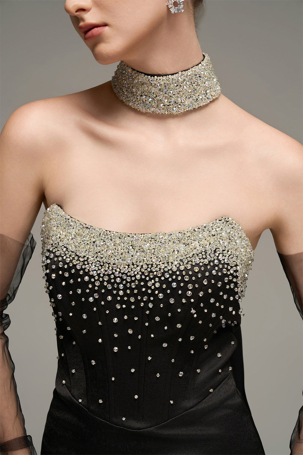 maxi dress with rhinestones self-portrait - Silver Rhinestone Drape this dress is a true showstopper Innovare Denim Adobe Rhinestone Flower