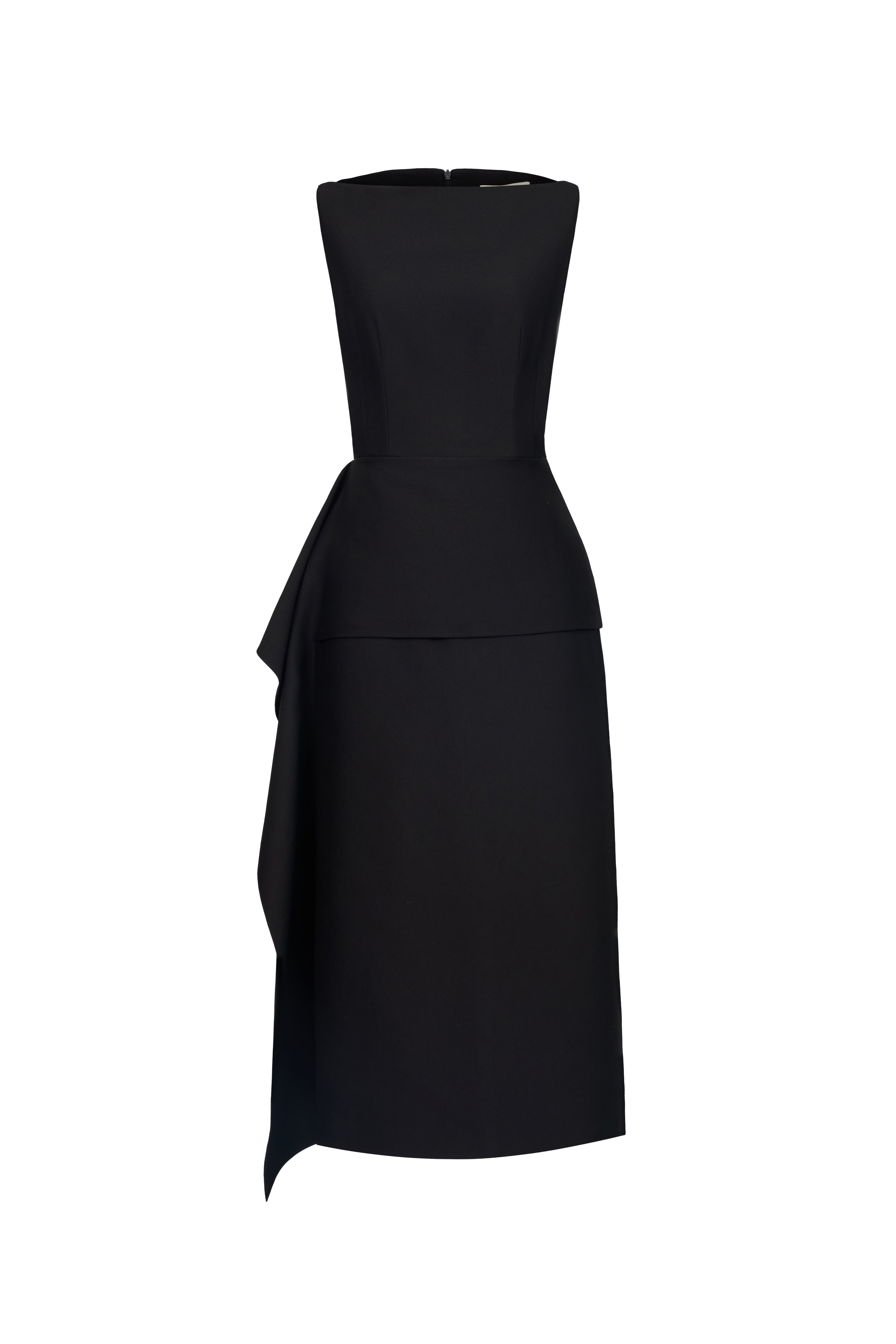 Lily Sheath Extended Flap Twist Cotton Midi Dress