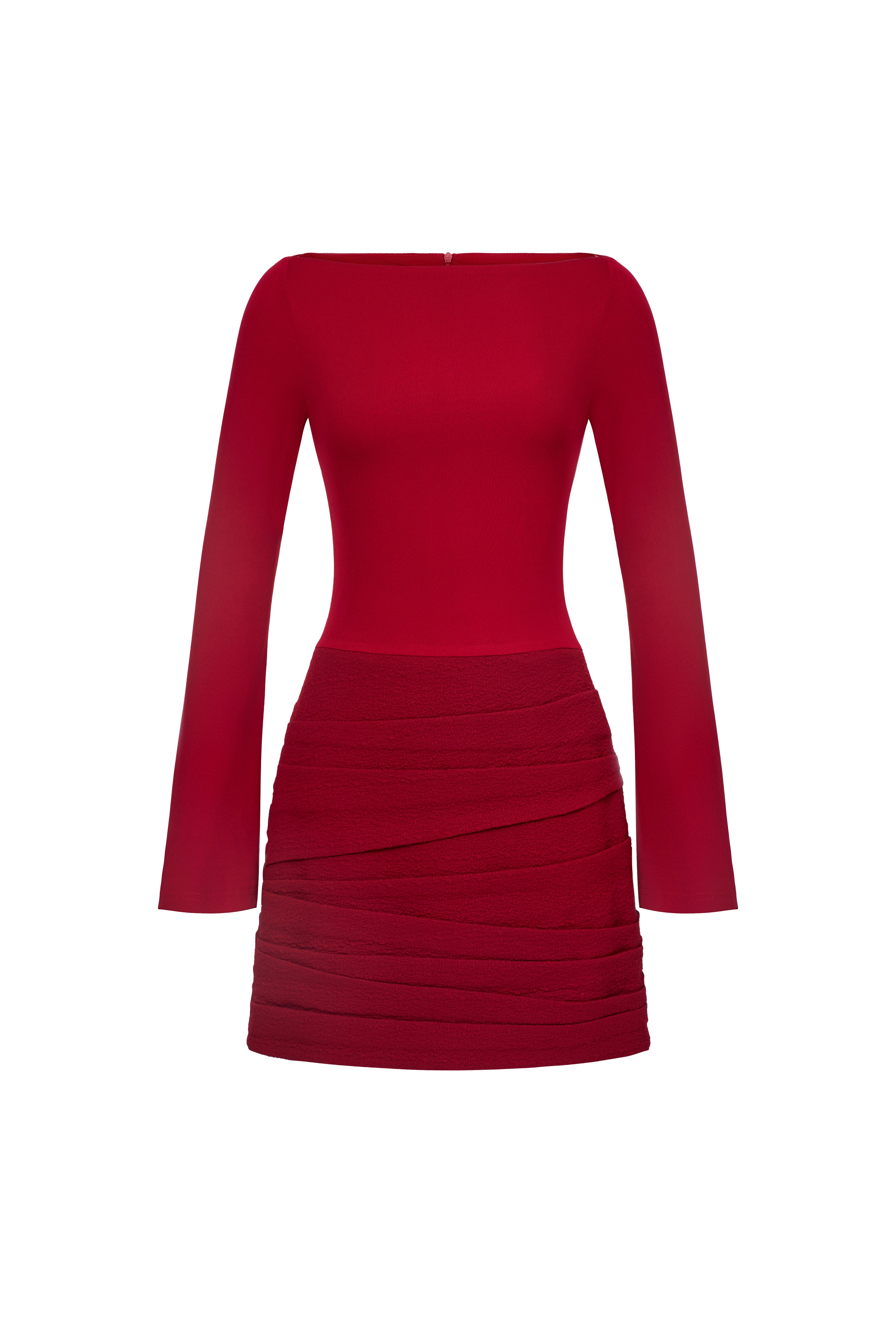 Sunshine A-line Boat Neck Jersey Mini Dress