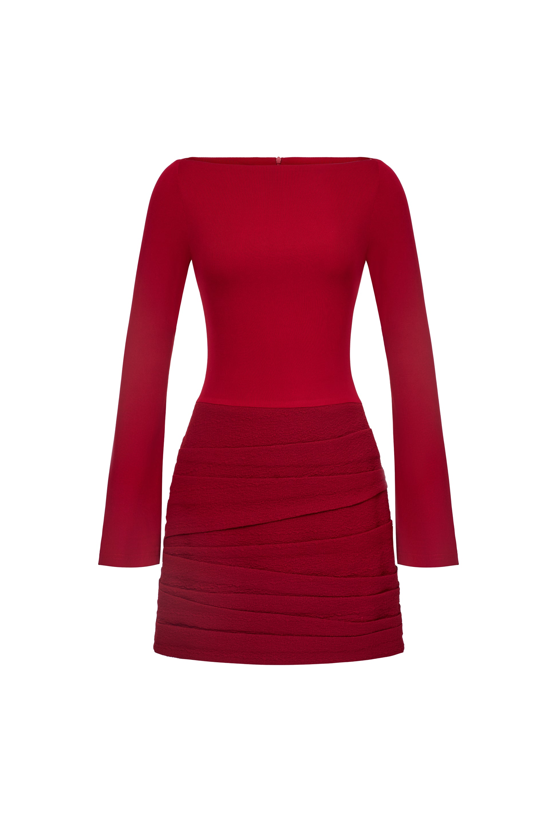 Sunshine A-line Boat Neck Jersey Mini Dress