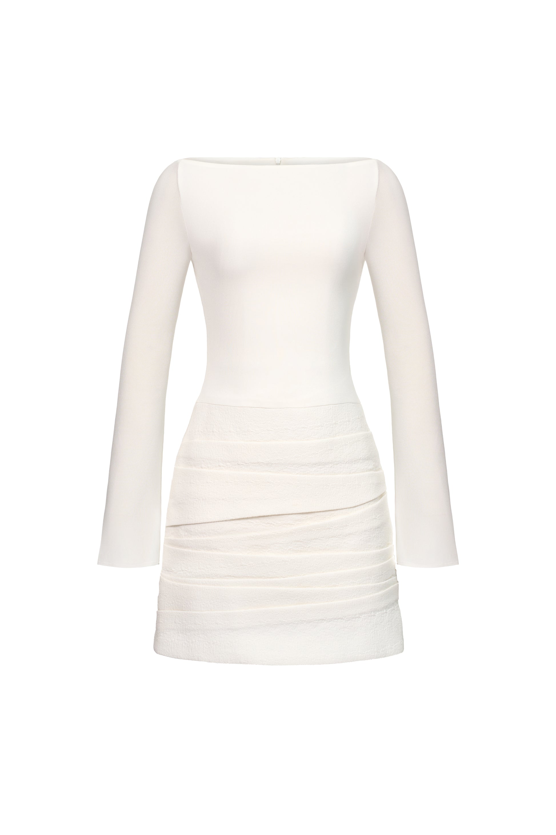 Sunshine A-line Boat Neck Jersey Mini Dress