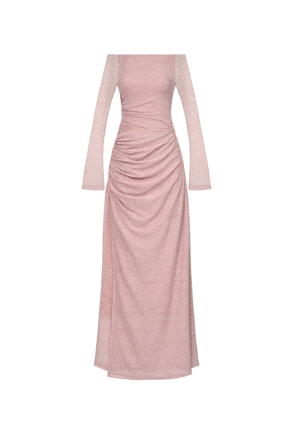 Blossom A-line Off-Shoulder Spandex Midi Dress