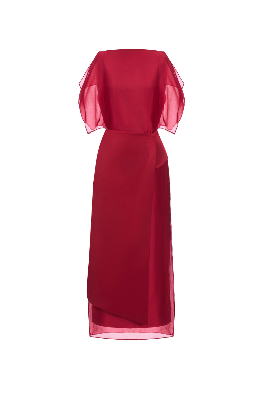 Scarlett Butterfly Sleeve Silk Midi Dress