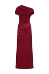 Enya Asymmetric Neck Gathering Maxi Dress