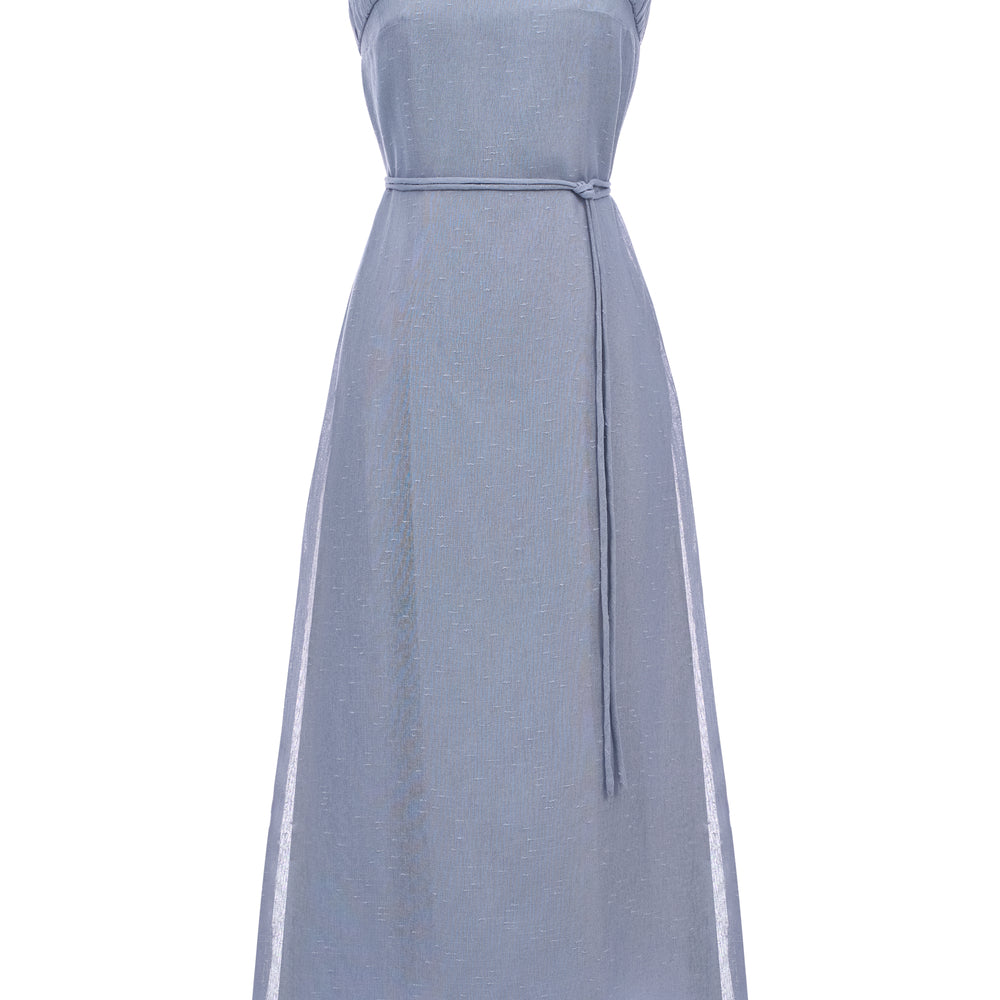Nerina Square Neck Pleated Midi Dress