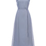 Nerina Square Neck Pleated Midi Dress