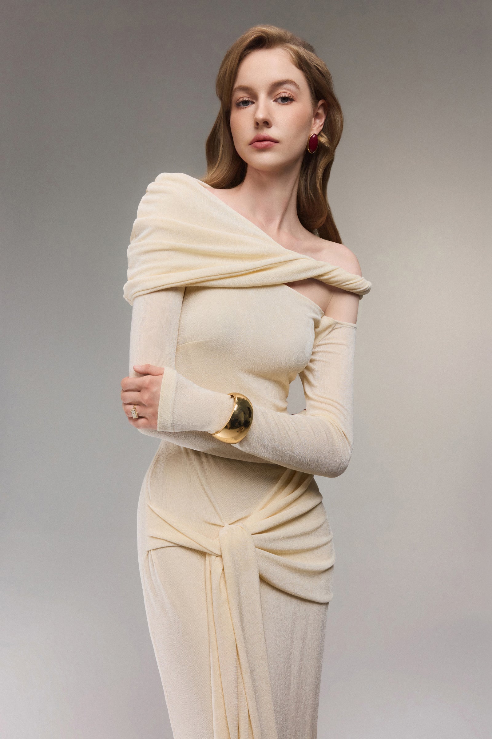 Lumière Draped Maxi Dress