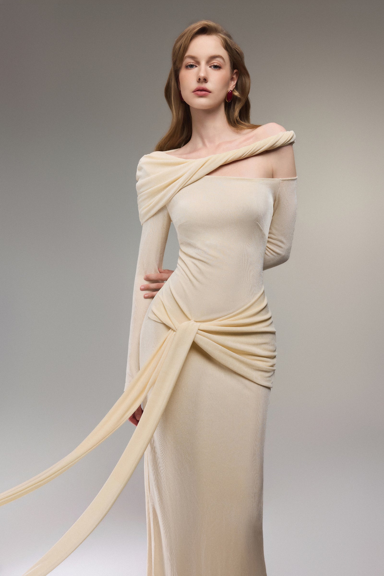 Lumière Draped Maxi Dress
