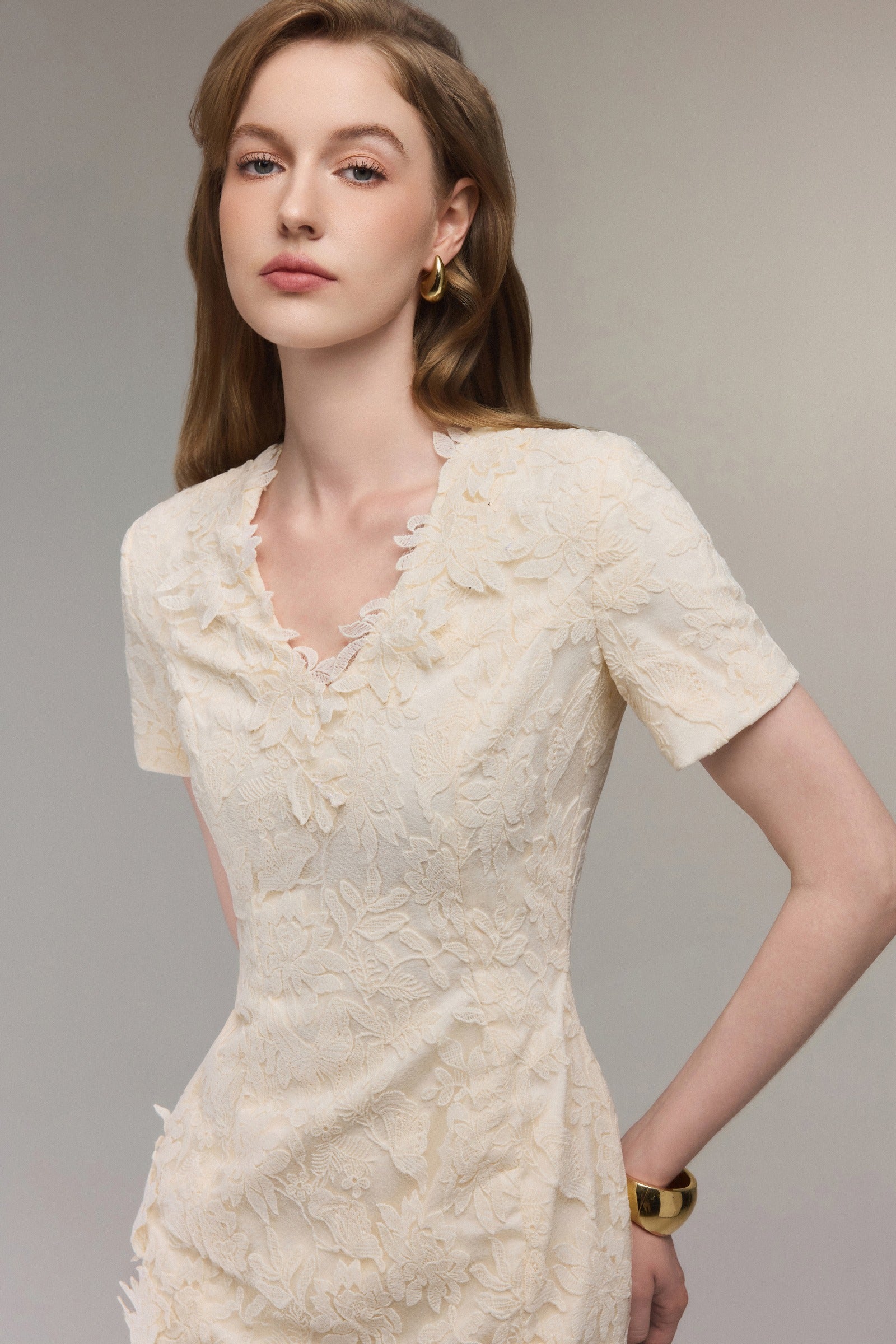 Perle Applique Mini Dress