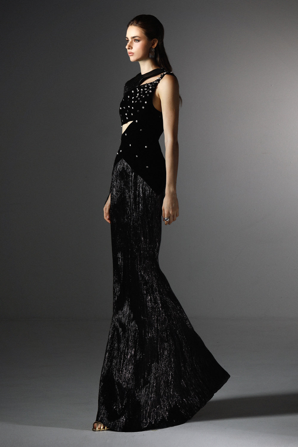 Ebon Rhinestone Maxi Dress - MEAN BLVD