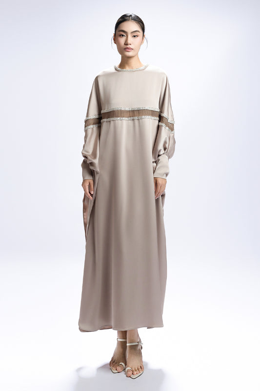 Eirene Cuff Sleeve Bead Midi Dress - MEAN BLVD