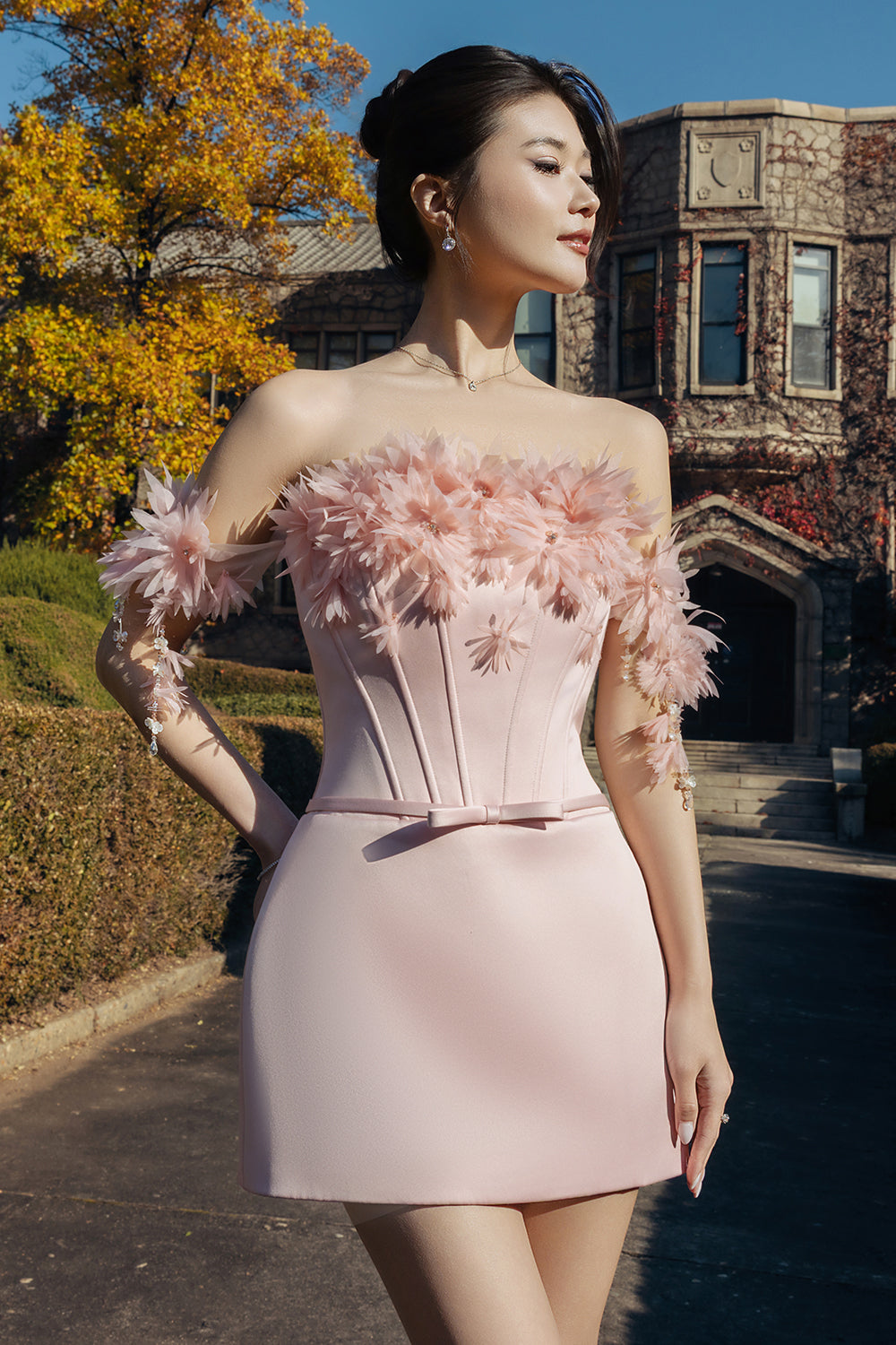 Eirielle Off-Shoulder Applique Mini Dress - MEAN BLVD